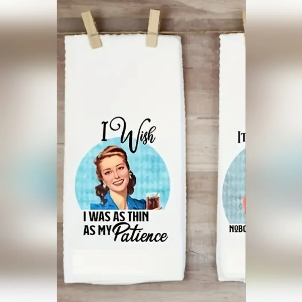 I Wish I Was As Thin As My Patience Hand Towel New 16